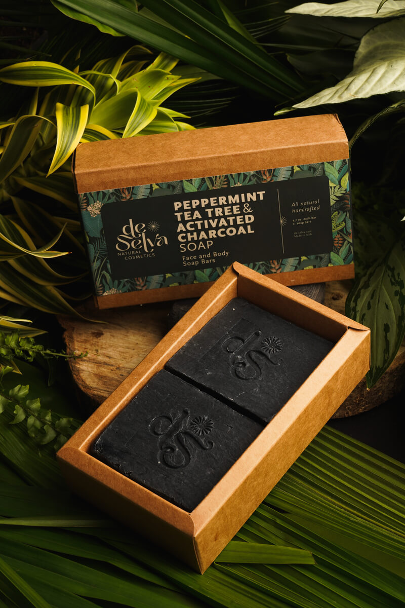 Charcoal, Peppermint Tea Tree Soap deselva